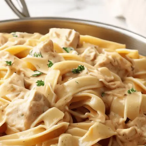 Receta Alfredo de pollo cremoso en una olla