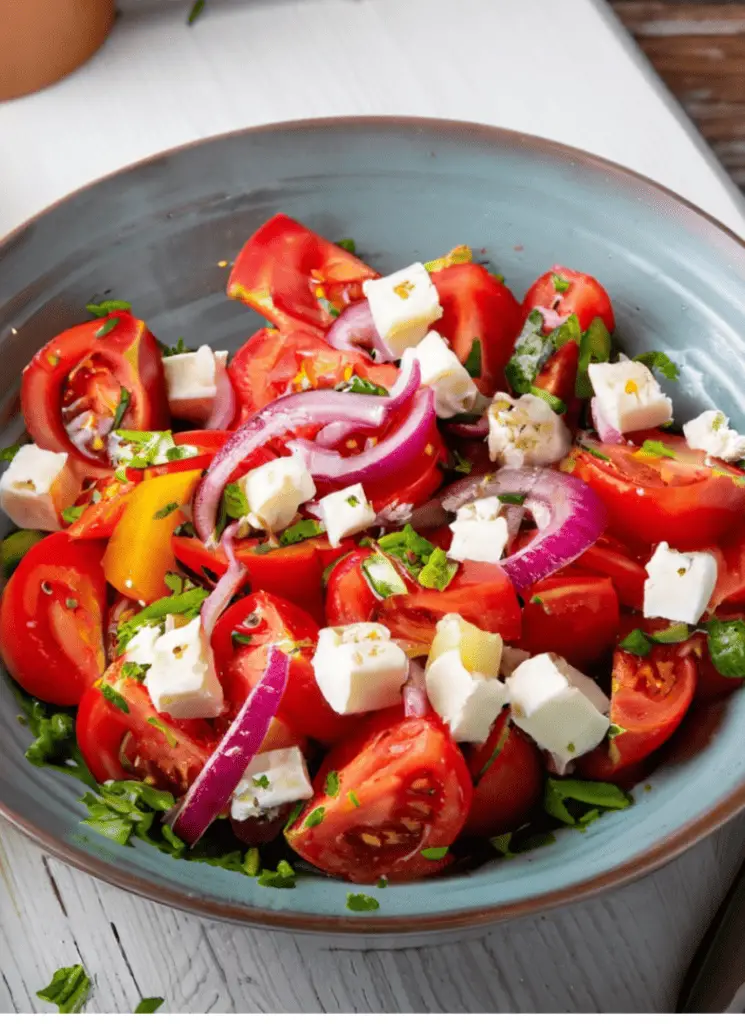 Receta de ensalada de tomate fresco de la huerta