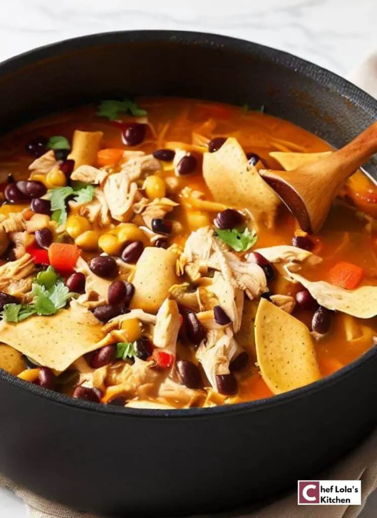 Receta de sopa de tortilla de pollo con pollo asado Receta de sopa de tortilla de pollo con pollo asado