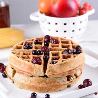 Waffles de avena y plátano