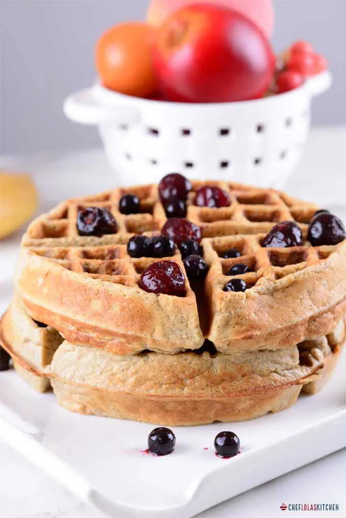 Waffles de avena y plátano