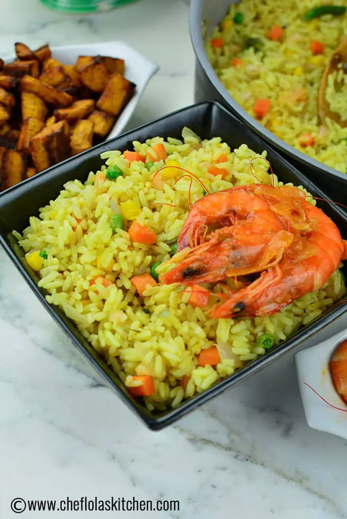 arroz frito con camarones