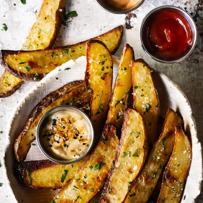Gajos de patatas crujientes al horno
