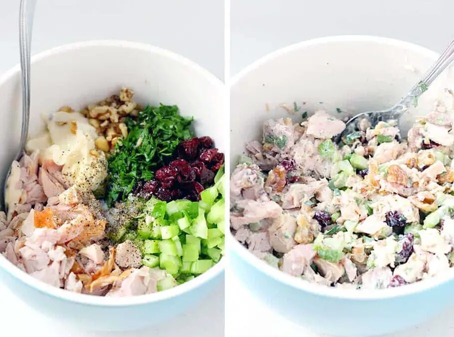 Sándwich de ensalada de pavo cremoso y fácil Sándwich de ensalada de pavo cremoso y fácil